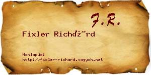 Fixler Richárd névjegykártya