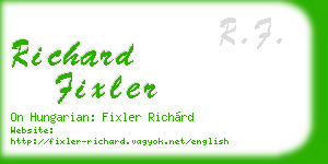 richard fixler business card